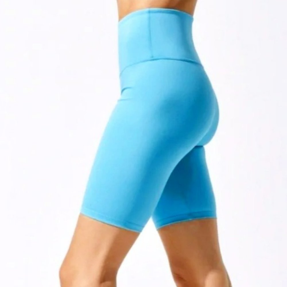 Carbon38 Blue Cloud High Rise Biker Short Compression